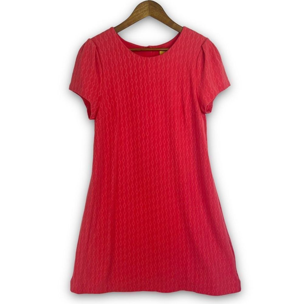 Maeve By‎ Anthropologie Pink Argyle Cap Sleeve Short Sheath Dress Medium